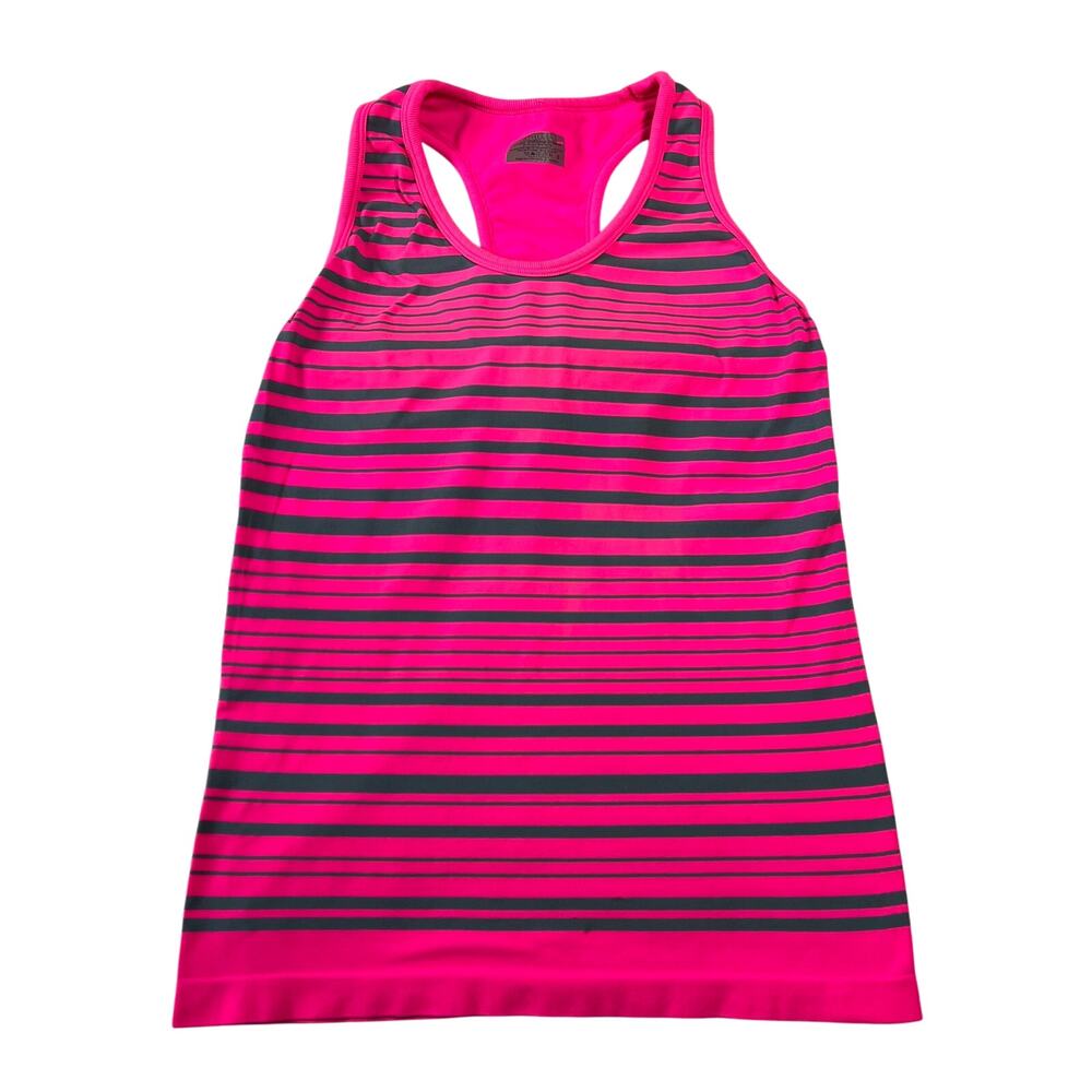 Athleta Scoop Neck Stripe Racerback Tank Top w/ Shelf Bra Size Small Workout Gym